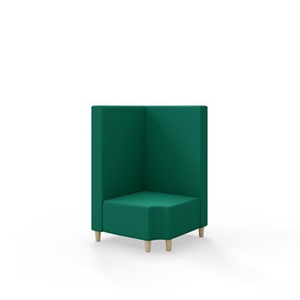 Hörnmodul Snake 90 grader R 12 med träben, mellanhög rygg SH37,5