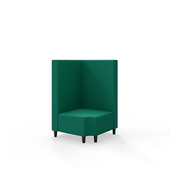 Hörnmodul Snake 90 grader R 12 med träben, mellanhög rygg SH37,5