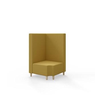 Hörnmodul Snake 90 grader R 12 med träben, mellanhög rygg SH37,5