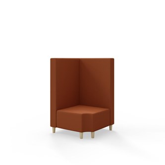 Hörnmodul Snake 90 grader R 12 med träben, mellanhög rygg SH37,5