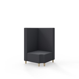 Hörnmodul Snake 90 grader R 12 med träben, mellanhög rygg SH37,5