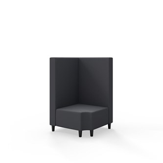 Hörnmodul Snake 90 grader R 12 med träben, mellanhög rygg SH37,5