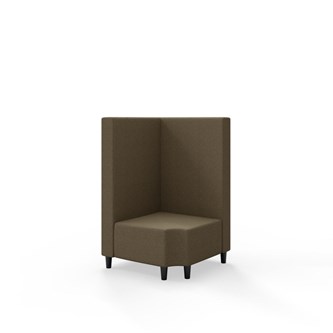 Hörnmodul Snake 90 grader R 12 med träben, mellanhög rygg SH37,5