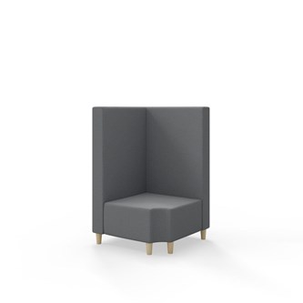 Hörnmodul Snake 90 grader R 12 med träben, mellanhög rygg SH37,5