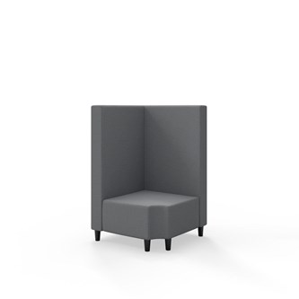 Hörnmodul Snake 90 grader R 12 med träben, mellanhög rygg SH37,5