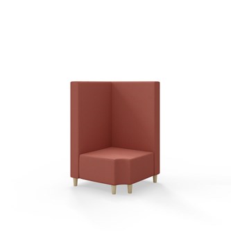 Hörnmodul Snake 90 grader R 12 med träben, mellanhög rygg SH37,5