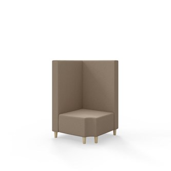 Hörnmodul Snake 90 grader R 12 med träben, mellanhög rygg SH37,5