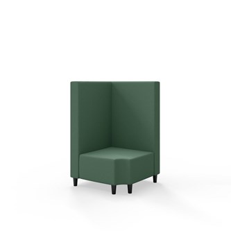 Hörnmodul Snake 90 grader R 12 med träben, mellanhög rygg SH37,5