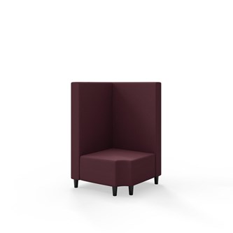 Hörnmodul Snake 90 grader R 12 med träben, mellanhög rygg SH37,5