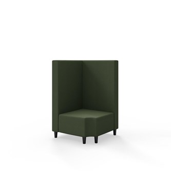 Hörnmodul Snake 90 grader R 12 med träben, mellanhög rygg SH37,5