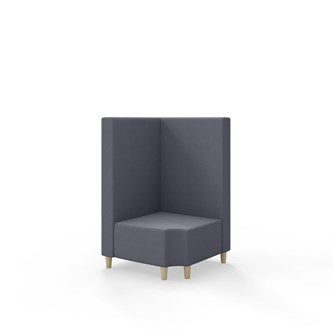 Hörnmodul Snake 90 grader R 12 med träben, mellanhög rygg SH37,5