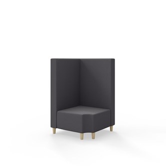 Hörnmodul Snake 90 grader R 12 med träben, mellanhög rygg SH37,5