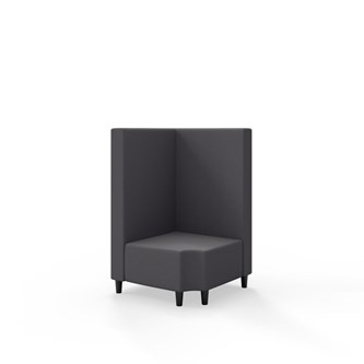 Hörnmodul Snake 90 grader R 12 med träben, mellanhög rygg SH37,5