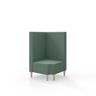 Hörnmodul Snake 90 grader R 12 med träben, mellanhög rygg SH43