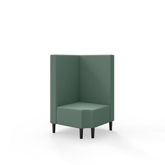 Hörnmodul Snake 90 grader R 12 med träben, mellanhög rygg SH43