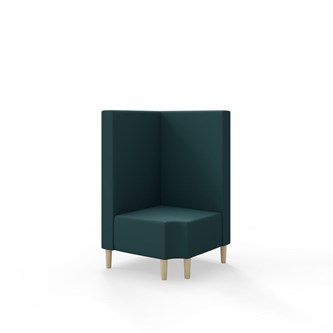 Hörnmodul Snake 90 grader R 12 med träben, mellanhög rygg SH43