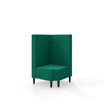 Hörnmodul Snake 90 grader R 12 med träben, mellanhög rygg SH43