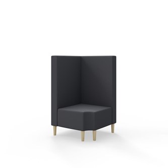 Hörnmodul Snake 90 grader R 12 med träben, mellanhög rygg SH43