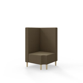 Hörnmodul Snake 90 grader R 12 med träben, mellanhög rygg SH43