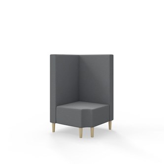 Hörnmodul Snake 90 grader R 12 med träben, mellanhög rygg SH43