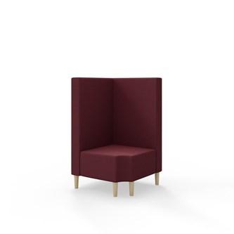 Hörnmodul Snake 90 grader R 12 med träben, mellanhög rygg SH43