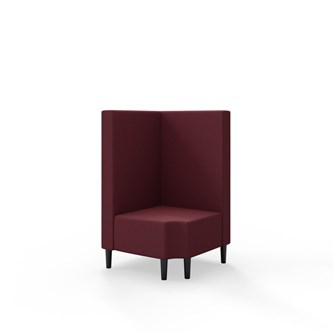 Hörnmodul Snake 90 grader R 12 med träben, mellanhög rygg SH43