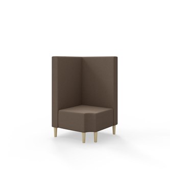 Hörnmodul Snake 90 grader R 12 med träben, mellanhög rygg SH43