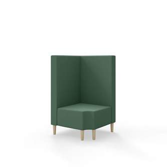 Hörnmodul Snake 90 grader R 12 med träben, mellanhög rygg SH43