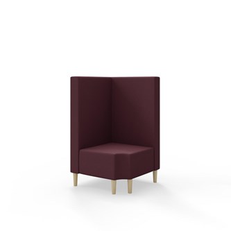 Hörnmodul Snake 90 grader R 12 med träben, mellanhög rygg SH43