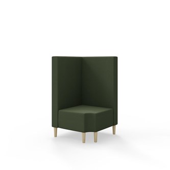 Hörnmodul Snake 90 grader R 12 med träben, mellanhög rygg SH43