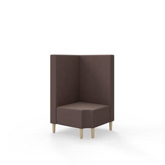 Hörnmodul Snake 90 grader R 12 med träben, mellanhög rygg SH43