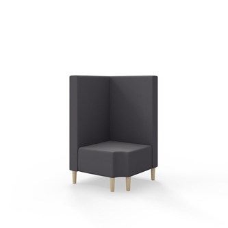 Hörnmodul Snake 90 grader R 12 med träben, mellanhög rygg SH43