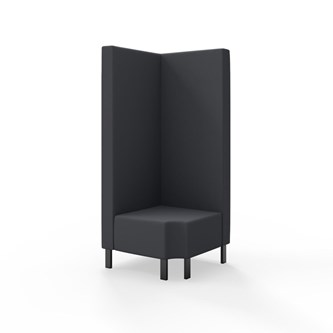 Hörnmodul Snake 90 grader R 12 med metallben, hög rygg SH43