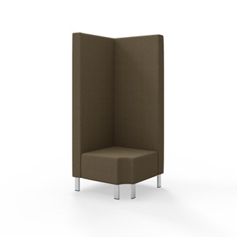 Hörnmodul Snake 90 grader R 12 med metallben, hög rygg SH43