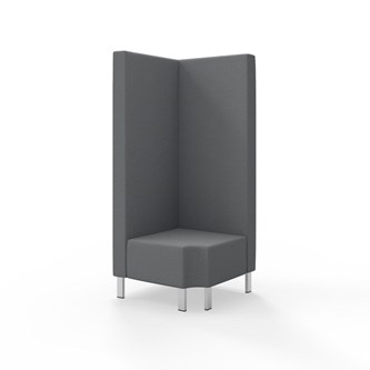 Hörnmodul Snake 90 grader R 12 med metallben, hög rygg SH43