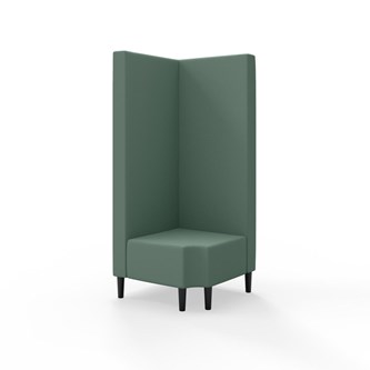 Hörnmodul Snake 90 grader R 12 med träben, hög rygg SH43