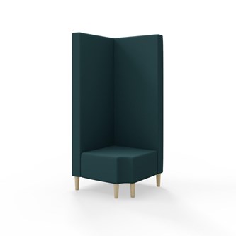 Hörnmodul Snake 90 grader R 12 med träben, hög rygg SH43