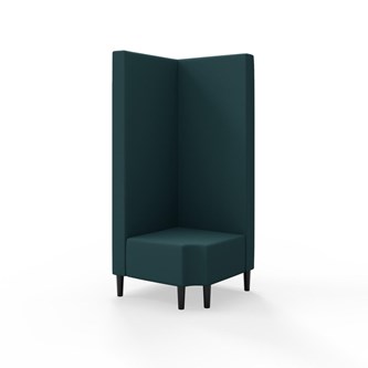 Hörnmodul Snake 90 grader R 12 med träben, hög rygg SH43