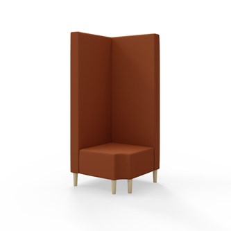 Hörnmodul Snake 90 grader R 12 med träben, hög rygg SH43