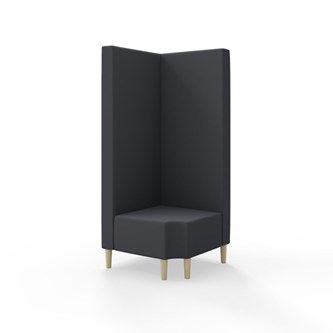 Hörnmodul Snake 90 grader R 12 med träben, hög rygg SH43