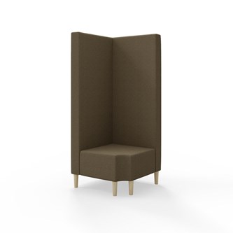 Hörnmodul Snake 90 grader R 12 med träben, hög rygg SH43