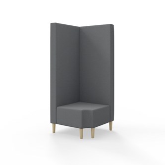 Hörnmodul Snake 90 grader R 12 med träben, hög rygg SH43