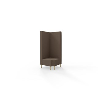 Hörnmodul Snake 90 grader R 12 med träben, hög rygg SH43