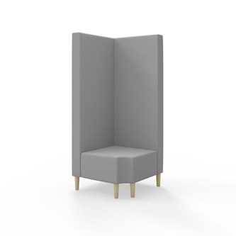 Hörnmodul Snake 90 grader R 12 med träben, hög rygg SH43