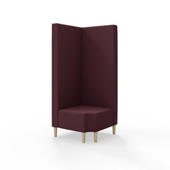 Hörnmodul Snake 90 grader R 12 med träben, hög rygg SH43