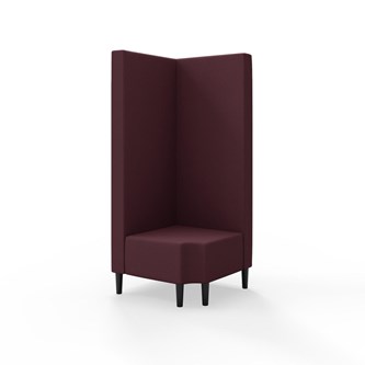 Hörnmodul Snake 90 grader R 12 med träben, hög rygg SH43