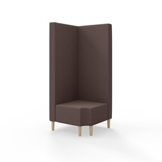 Hörnmodul Snake 90 grader R 12 med träben, hög rygg SH43