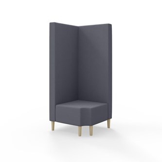 Hörnmodul Snake 90 grader R 12 med träben, hög rygg SH43