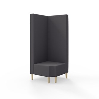 Hörnmodul Snake 90 grader R 12 med träben, hög rygg SH43