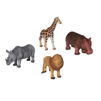 Green rubber toys mjuka vilda djur Afrika 4-pack